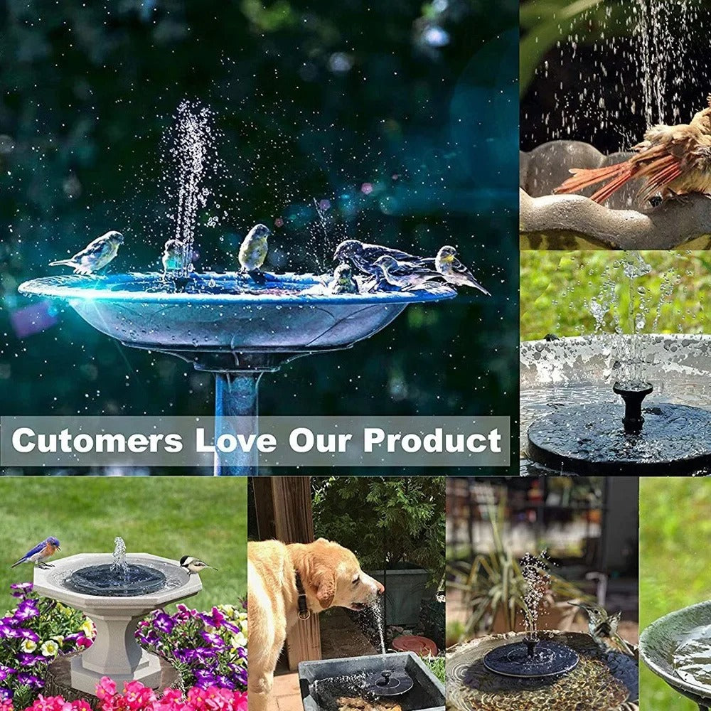 Solar Fountain Pump Floating Solar Panel Bird Baths Water Fountain Outdoor Water Pool Pond Decor
